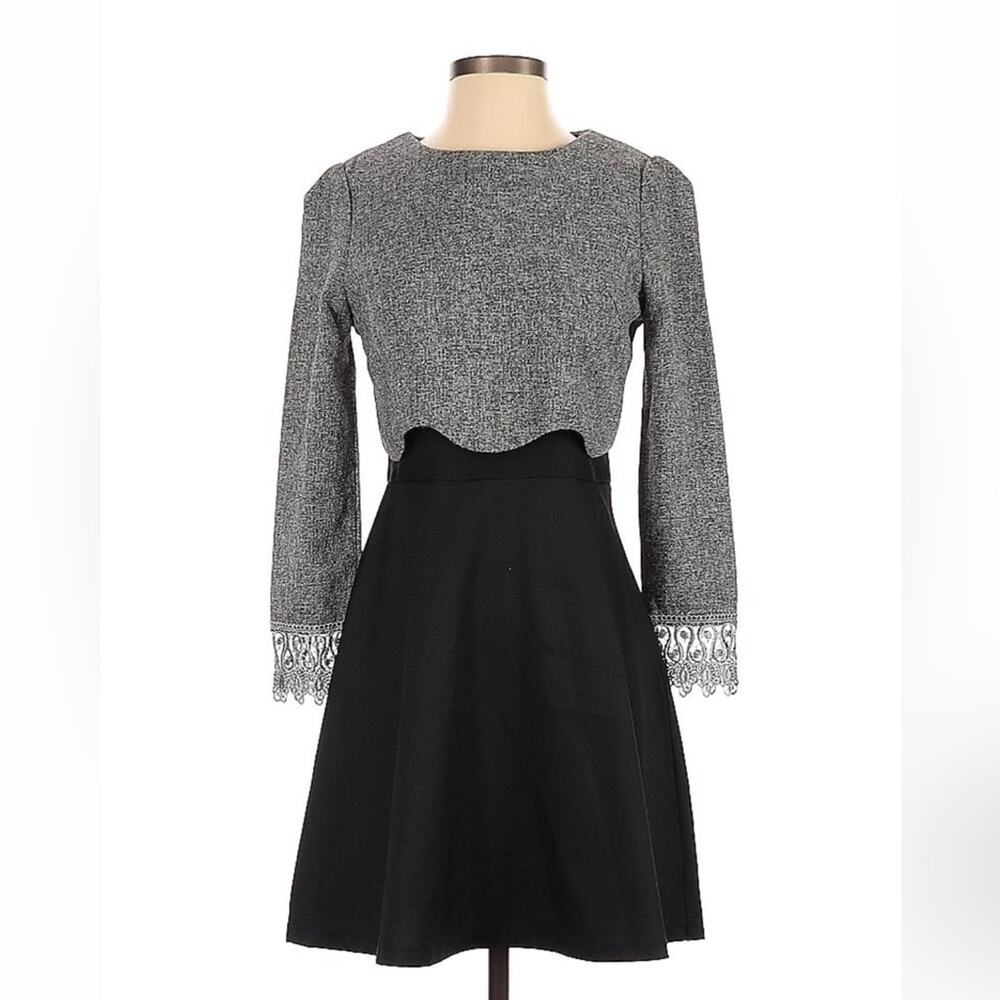 Romance and Luxury Chic line long sleeve fit and flare dress, small